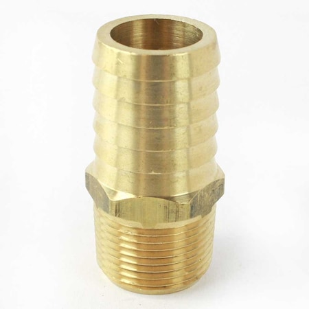 Interstate Pneumatics Brass Hose Barb Fitting, Connector, 1 Inch Barb X 3/4 Inch NPT Male End FM99-7